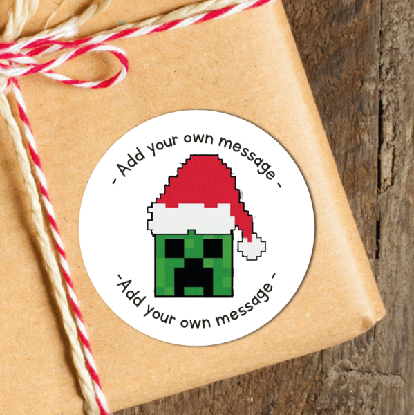 24 Personalised Christmas Stickers Minecraft